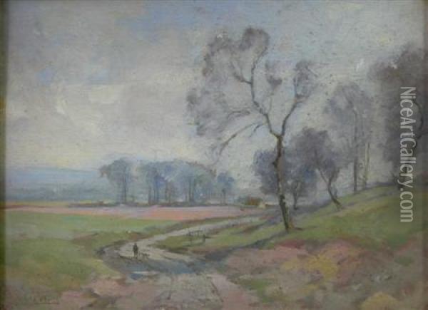 A Country Road Oil Painting - George Gray