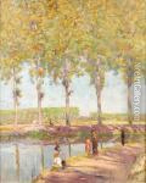 Le Canal Oil Painting - Elie Anatole Pavil