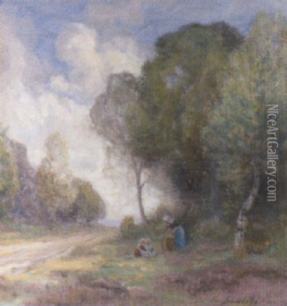 Heideweg Oil Painting - Friedrich Wilhelm Schwinge