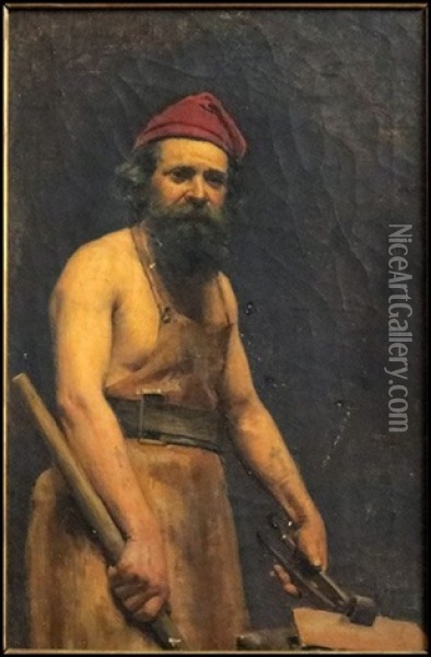 The Blacksmith Oil Painting - Robert Edward Morrison