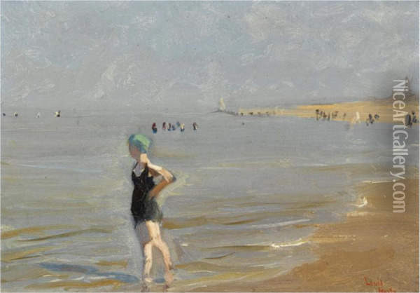 A Bather In The Surf Oil Painting - Louis Hartz