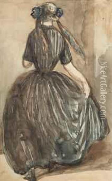 Elegant Lady Oil Painting - Constantin Guys