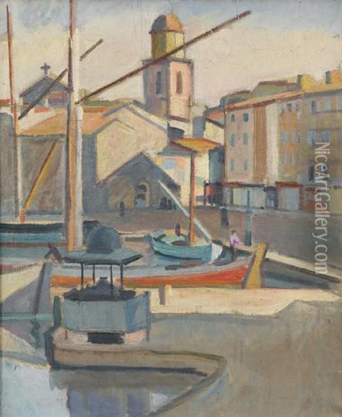 Le Port, St-tropez Oil Painting - Georges Darel