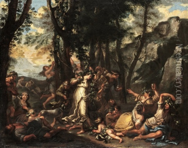 Bacchanal Oil Painting - Hendrik van Balen the Elder