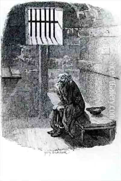 Fagin in the Condemned Cell Oil Painting - George Cruikshank I