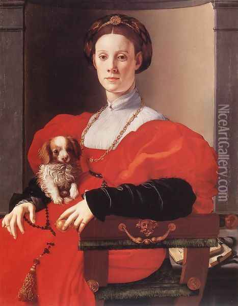 Portrait of a Lady in Red 1532 Oil Painting - (Jacopo Carucci) Pontormo