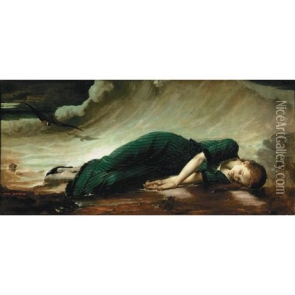 The Death Of Virginia Oil Painting - Jean-Baptiste (James) Bertrand