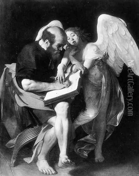 St. Matthew and the Angel 1602 Oil Painting - Caravaggio