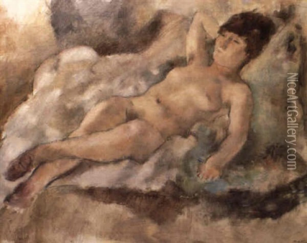 Rebecca Couchee Oil Painting - Jules Pascin
