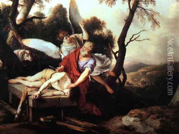 Abraham Sacrificing Isaac 1650 Oil Painting - Laurent De La Hire