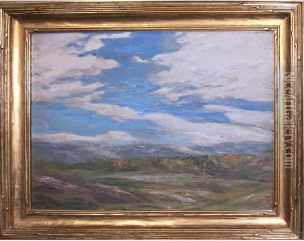Cloudy Landscape Oil Painting - Frederick Crane