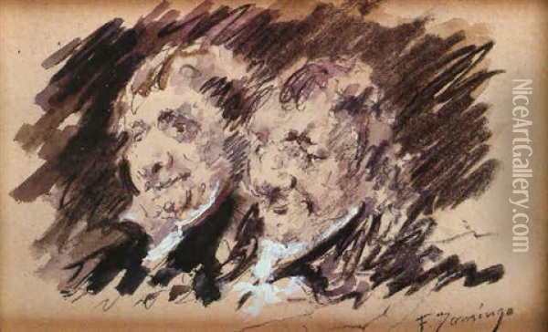 Dos Personajes Oil Painting - Francisco Domingo Marques