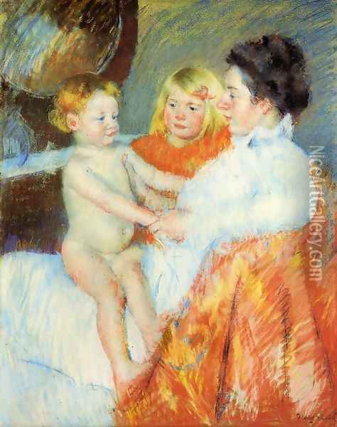 Mother Sara And The Baby Oil Painting - Mary Cassatt