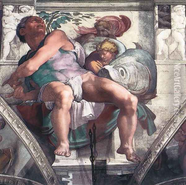 Jonah 1511 Oil Painting - Michelangelo Buonarroti