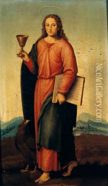 Saint John The Evangelist Oil Painting - Vicente Juan (de Juanes) Masip