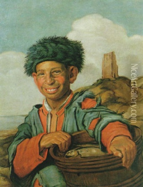 Fiskargosse Med Trakarl Oil Painting - Frans Hals