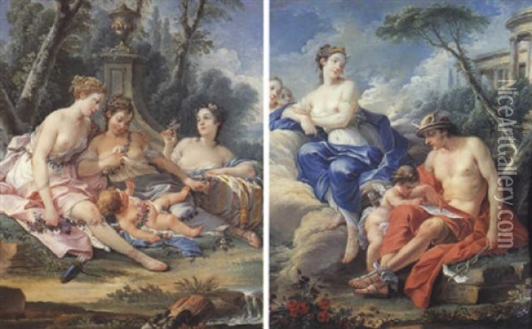Trois Nymphes Et L'amour Oil Painting - Jean Jacques Lagrenee the Younger