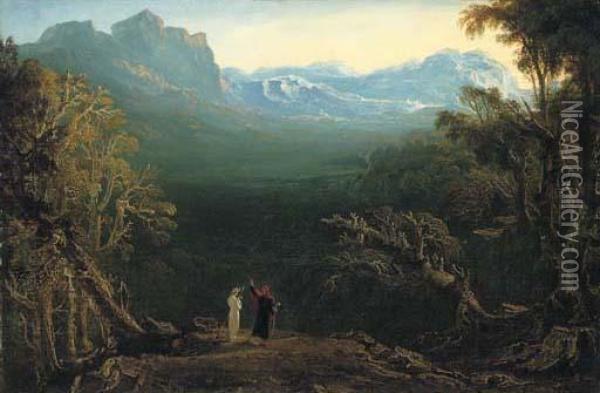 Edwin And Angelina, Or The Hermit Oil Painting - John Martin