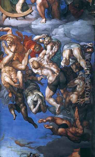 Last Judgment (detail-22) 1537-41 Oil Painting - Michelangelo Buonarroti