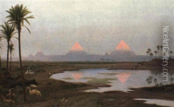 Sunrise In The Desert Oil Painting - Jean-Leon Gerome