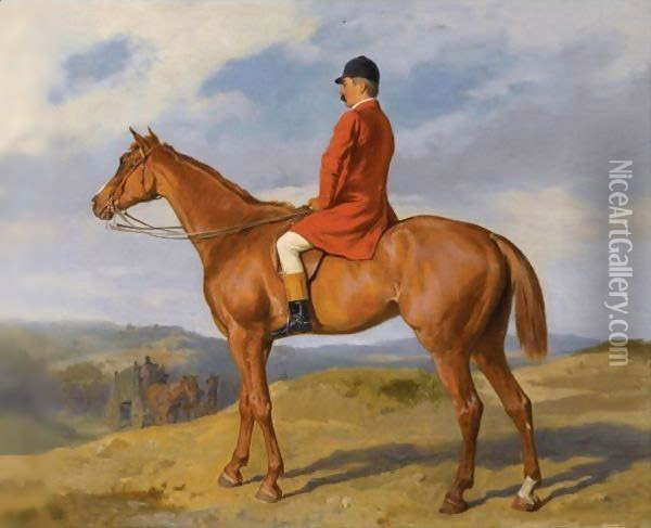Huntsman In A Landscape Oil Painting - Julius von Blaas