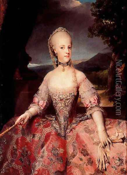 Maria Carolina Lorraine, queen of Naples Oil Painting - Anton Raphael Mengs