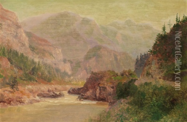 Valley Of Siwash Creek (near Yale) Oil Painting - Frederic Marlett Bell-Smith