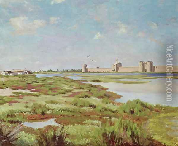The City Walls of Aigues-Mortes 1867 Oil Painting - Frederic Bazille