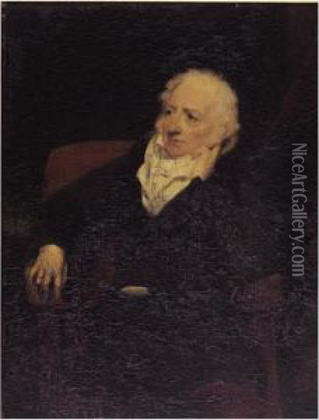 Portrait Of John Henry Fuseli R.a. (1741-1825) Oil Painting - George Henry Harlow
