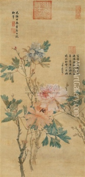 Peony Oil Painting -  Empress Dowager Cixi