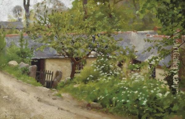 The Cabin, Lamorna Oil Painting - Thomas Cooper Gotch
