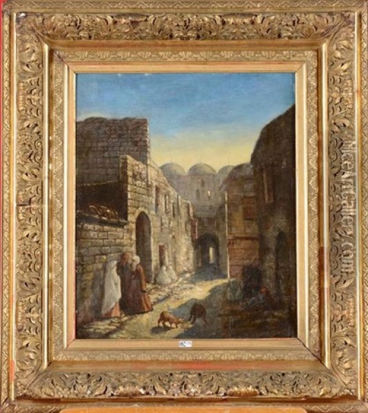Scene De Vie Orientale Oil Painting - Godefroy de Hagemann