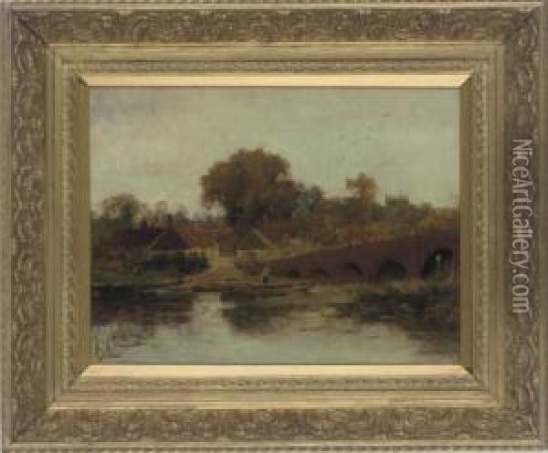 A Peaceful Day By The River Oil Painting - Alexander Jamieson