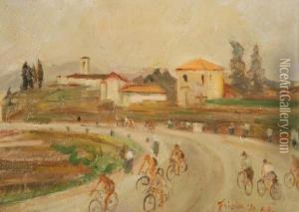 Gita In Bicicletta Oil Painting - Donato Frisia