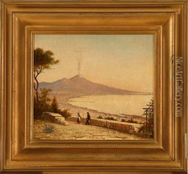 The Bay Of Naples Oil Painting - Carl Johann Neumann