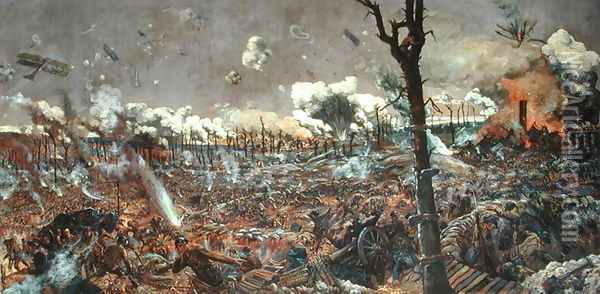 Battle of Courcelette, 1918 Oil Painting - Louis Weirter