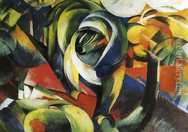 The Mandrill Oil Painting - Franz Marc