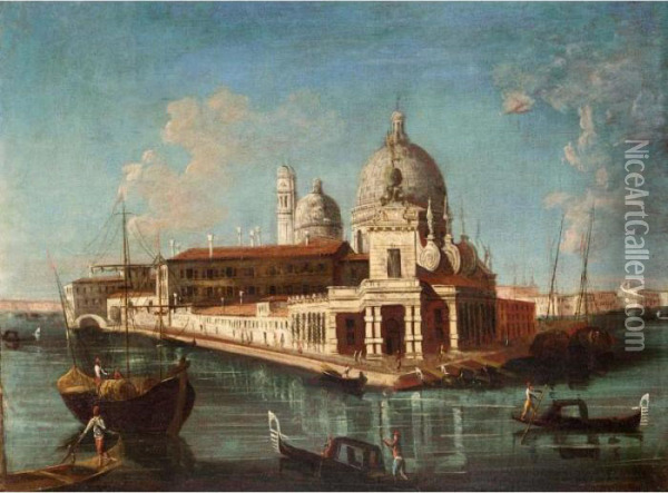 Venice, A View Of The Entrance Of The Grand Canal With Santa Maria Della Salute Behind Oil Painting - Michele Marieschi