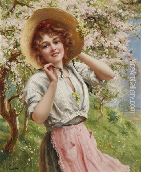 Springtime Oil Painting - Emile Vernon