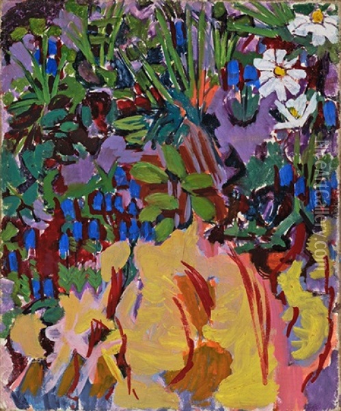 Blumen Im Garten Oil Painting - Albert Mueller