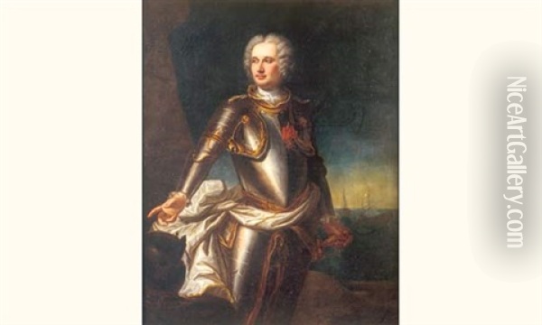 Portrait D'un Officier De Marine De La Famille De Brettes-thurin Ou De Ponteves Oil Painting - Hyacinthe Rigaud