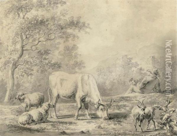 Cows Oil Painting - John Augustus Hows