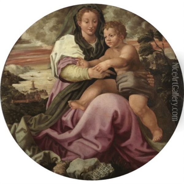 Virgin And Child Oil Painting - Costantino de Servi