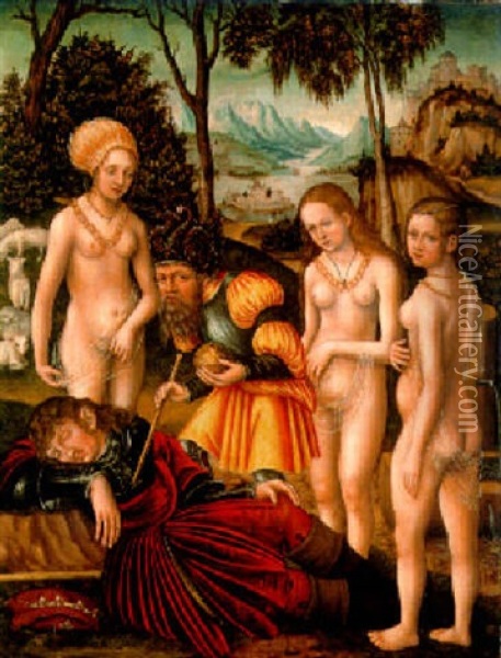 The Judgement Of Paris Oil Painting - Lucas Cranach the Elder