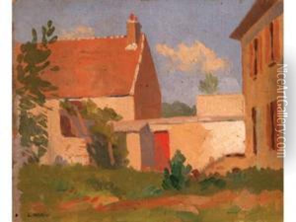 Ferme A Chessy, Aout 1937 Oil Painting - Louis Morin