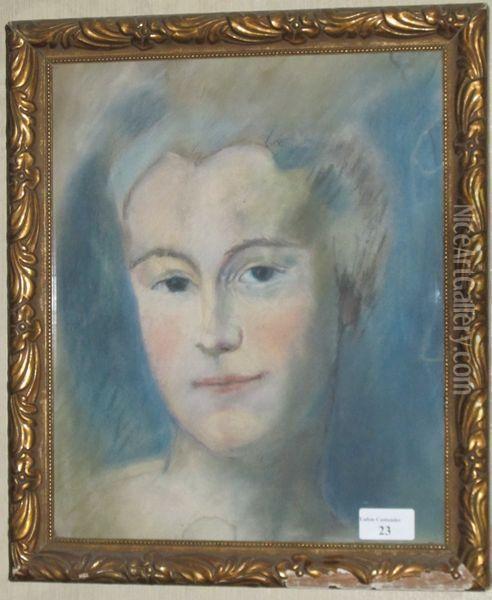 Jeune Femme En Buste Oil Painting - Maurice Quentin de La Tour