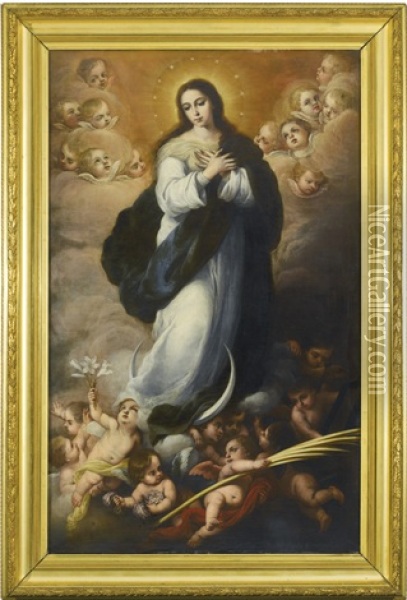 The Immaculate Conception Oil Painting - Francisco Meneses Osorio