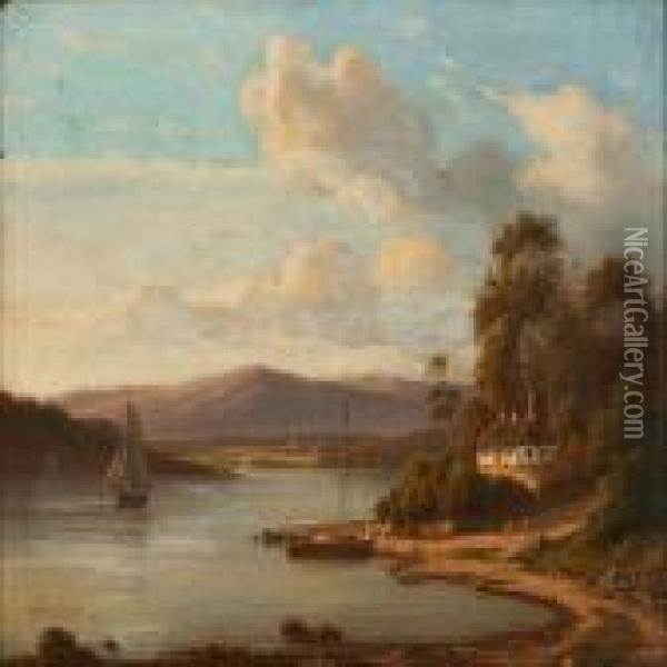 Quiet Summer Day Ata Fiord Oil Painting - F. C. Kiaerschou