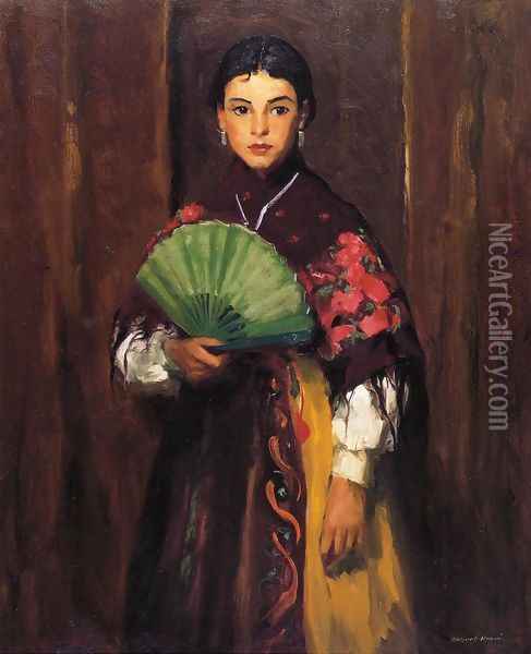 Spanish Girl Of Segovia Aka Peasant Girl Of Segovia Oil Painting - Robert Henri