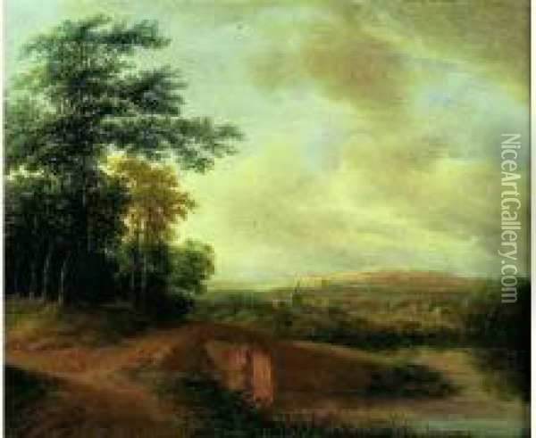 Paysage De Riviere Au Pont Oil Painting - Pieter Jansz. van Asch